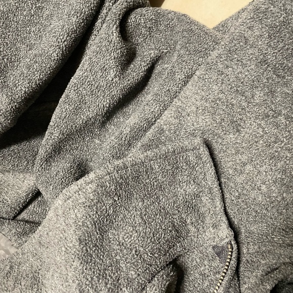 Women's Vintage Gap Double Pocket Full Zip Fleece Shirt Jacket Gray Size Large - Picture 9 of 12